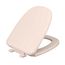 Plastic Toilet Seat, Elongated Closed Square Front w/ Cover (Bone)