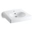 Brenham 1-Hole Wall-Mount/Concealed Arm Bathroom Sink (White), K-1997-1-0