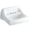 Kingston 21-1/4" x 18-1/8" Wall-Mount/Concealed Arm Bathroom Sink for 4" Centerset Faucets (White), K-2005-0