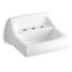 Kingston 21-1/4" x 18-1/8" Wall-Mount/Concealed Arm Bathroom Sink for 8" Centerset Faucets (White), K-2006-0