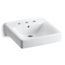 Soho 20" x 18" Wall-Mount/Concealed Arm Bathroom Sink for 8" Widespread Faucets (White), K-2053-0