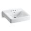 Soho 20" x 18" Wall-Mount/Concealed Arm Bathroom Sink for 4" Widespread Faucets (White), K-2054-0