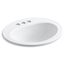 Pennington 20-1/4" Drop-In Bathroom Sink for 4" Centerset Faucets (White), K-2196-4-0