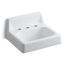 Hudson 20" x 18" Wall-Mount Bathroom Sink for 8" Centerset Faucets, w/ Lugs (White), K-2868-0