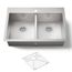 Vault 33" 1-Hole Top/Undermount Double Bowl Kitchen Sink, K-3820-1-NA