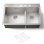 Vault Smart Divide 33" 4-Hole Top/Undermount Double Bowl Kitchen Sink, K-3839-3-NA