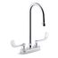 Triton Bowe 4" Centerset Bathroom Sink Faucet with Wristblade Handles and Gooseneck Spout, Aerated Flow, 1.0 GPM, K-400T70-5AKA-CP