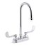 Triton Bowe 4" Centerset Bathroom Sink Faucet with Wristblade Handles, Gooseneck Spout, Less Drain, Laminar Flow, 1.0 GPM, K-400T70-5AKC-CP
