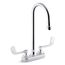 Triton Bowe 4" Centerset Bathroom Sink Faucet with Wristblade Handles and Gooseneck Spout, Laminar Flow, 1.0 GPM, K-400T70-5AKL-CP