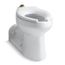 Anglesey 1.28/1.6 gpf Floor-Mount Top Spud Antimicrobial Flushometer Bowl with Exposed Trapway (White), K-4352-SS-0