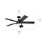 52" Tide Ceiling Fan (Satin Black)
