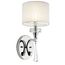 Parker Point 15.5" 1 Light Wall Sconce w/ Optical Crystal Accents and Organza Fabric (Chrome)