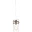 Brinley 7.75" 1 Light Mini Pendant w/ Clear Glass (Brushed Nickel)