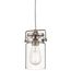 Brinley 7.75" 1 Light Mini Pendant w/ Clear Glass (Brushed Nickel)
