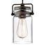 Brinley 7.75" 1 Light Mini Pendant w/ Clear Glass (Olde Bronze)