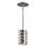 Roswell 8.5" 1 Light Mini Pendant w/ Satin Etched Diffuser and Off White Linen Shade (Brushed Nickel)