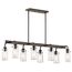 Braelyn 11.25" 8 Light Linear Chandelier w/ Clear Seeded Glass (Olde Bronze)