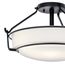 Alkire 16.5" 3 light Semi Flush w/ Satin Etched White Glass (Olde Bronze)