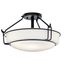 Alkire 16.5" 3 light Semi Flush w/ Satin Etched White Glass (Olde Bronze)