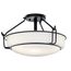Alkire 16.5" 3 light Semi Flush w/ Satin Etched White Glass (Olde Bronze)