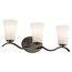 Armida 23" 3 Light Vanity Light w/ Satin Etched White Glass (Olde Bronze)