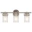 Brinley 24" 3 Light Vanity Light w/ Clear Glass (Brushed Nickel)