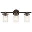 Brinley 24" 3 Light Vanity Light w/ Clear Glass (Olde Bronze)