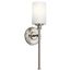 Joelson 18.25" 1 Light Wall Sconce w/ Satin Etched Cased Opal and Clear Glass Accent Glass (Brushed Nickel)