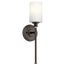 Joelson 18.25" 1 Light Wall Sconce w/ Satin Etched Cased Opal and Clear Glass Accent Glass (Olde Bronze)