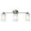 Joelson 24" 3 Light Vanity Light w/ Satin Etched Cased Opal and Clear Glass Accent Glass (Brushed Nickel)