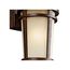 Atwood 11" 1 Light Outdoor Wall Light w/ Light Umber Mist Glass and Brown Stone