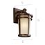 Atwood 11" 1 Light Outdoor Wall Light w/ Light Umber Mist Glass and Brown Stone
