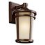 Atwood 11" 1 Light Outdoor Wall Light w/ Light Umber Mist Glass and Brown Stone