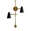Sylvia 2 Light Wall Sconce (Black) and (Natural Brass)