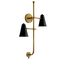 Sylvia 2 Light Wall Sconce (Black) and (Natural Brass)