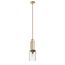 Kimrose 1 Light Mini Pendant w/ Clear Fluted Glass in Brushed (Natural Brass)