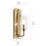 Kimrose 1 Light Wall Sconce w/ Clear Fluted Glass in Brushed (Natural Brass)