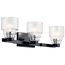 Vionnet 24" 3 Light Vanity Light w/ Clear Glass (Black)