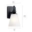 Cosabella 6" 1 Light Wall Sconce w/ Etched White Glass (Black)