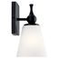 Cosabella 6" 1 Light Wall Sconce w/ Etched White Glass (Black)