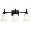 Cosabella 24" 3 Light Vanity Light w/ Etched White Glass (Black)
