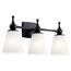 Cosabella 24" 3 Light Vanity Light w/ Etched White Glass (Black)