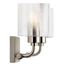 Harvan 15" 2 Light Vanity Light w/ Clear Ribbed Glass Satin Nickel