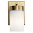 Ciona 9" 1 Light Wall Sconce w/ Round Ribbed Glass Brushed (Natural Brass)
