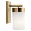 Ciona 9" 1 Light Wall Sconce w/ Round Ribbed Glass Brushed (Natural Brass)