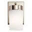 Ciona 9" 1 Light Wall Sconce w/ Round Ribbed Glass (Polished Nickel)