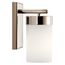 Ciona 9" 1 Light Wall Sconce w/ Round Ribbed Glass (Polished Nickel)