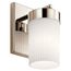 Ciona 9" 1 Light Wall Sconce w/ Round Ribbed Glass (Polished Nickel)