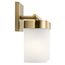 Ciona 14.5" 2 Light Vanity Light with Round Ribbed Glass Brushed (Natural Brass)