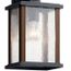 Marimount 12.75" 1 Light Outdoor Wall Light w/ Clear Ribbed Glass (Black)